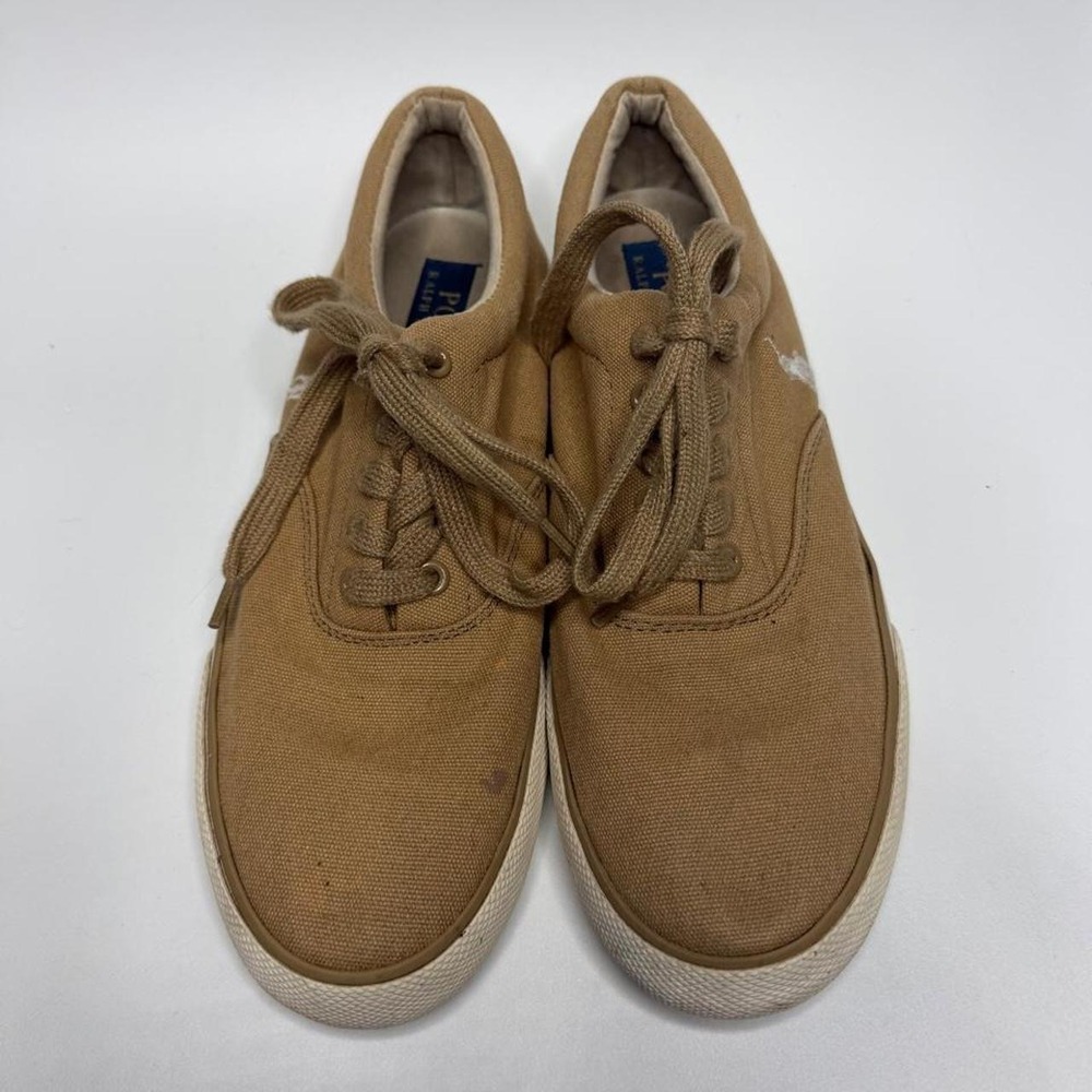 Polo Ralph Lauren Forestmont II Canvas Sneakers Men's 10.5 Tan Khaki Preppy